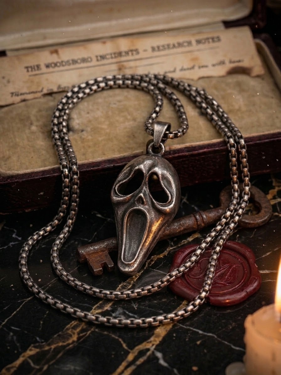Collana con Pendente a Maschera Scream